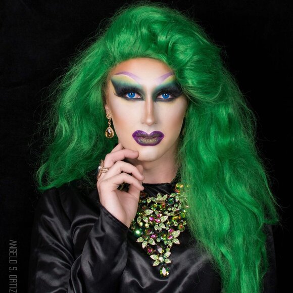 Drag Queen Green Hair Wig - Picture 1 of 5